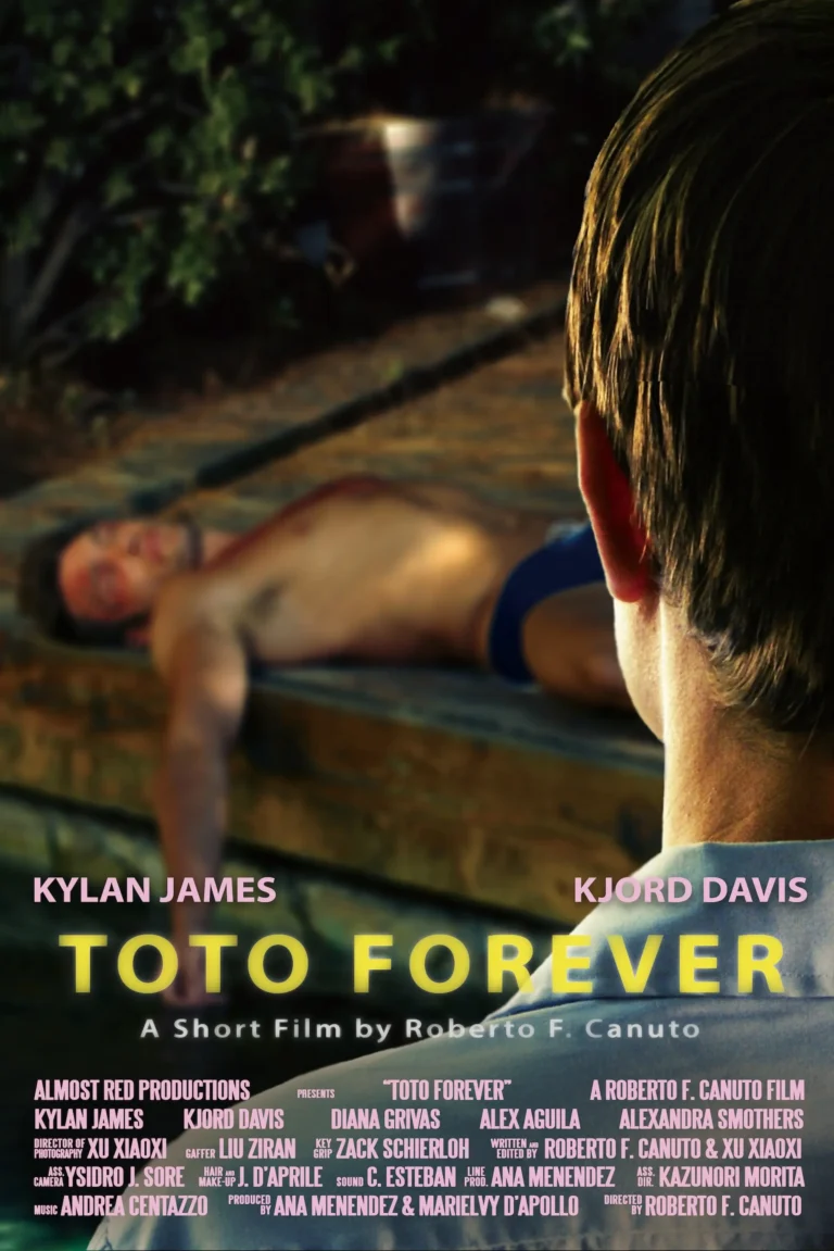 Official poster for Toto Forever, a romantic lgbtq+ short film directed by Roberto F. Canuto at NYFA