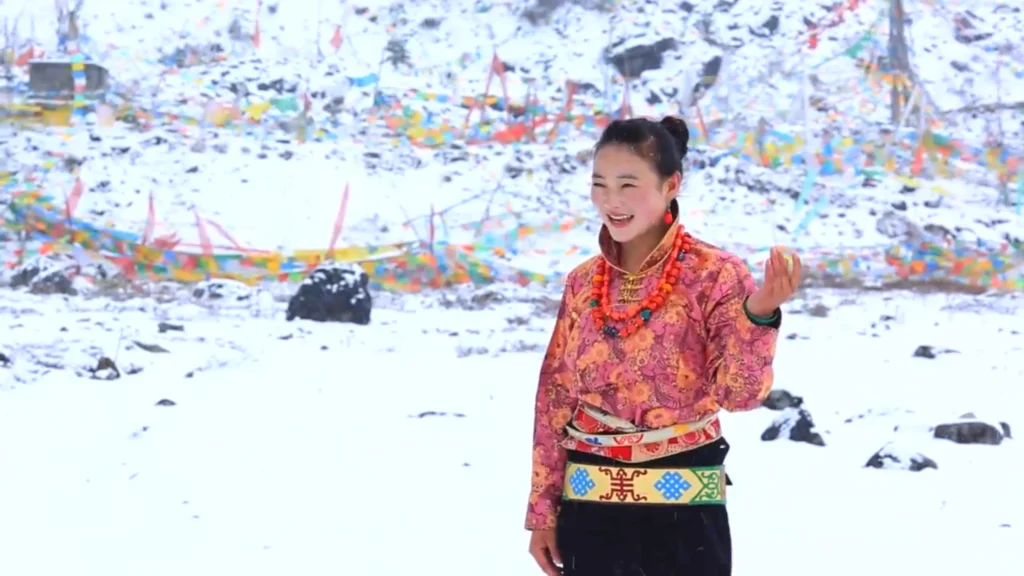 Still from the tourism promotional video A Day in Bomi (2013), natural landscapes and cultural traditions of Bomi, Tibet, China