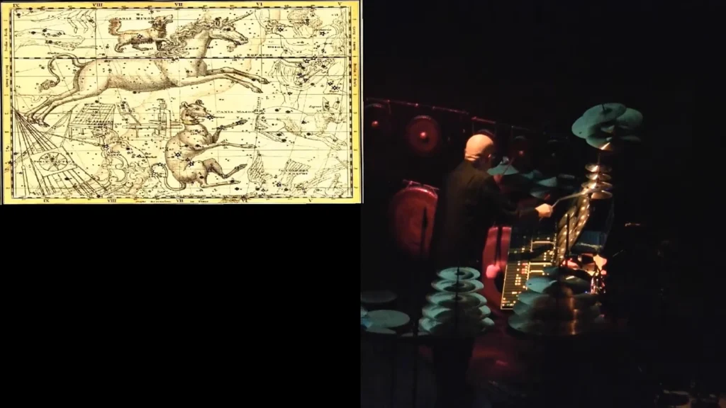 Andrea Centazzo performing the multimedia concert Einstein’s Cosmic Messengers live (2010)