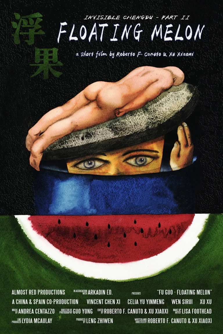 Floating Melon film poster, LGBTQ+ drama short from the Invisible Chengdu trilogy directed by Roberto F. Canuto and Xu Xiaoxi