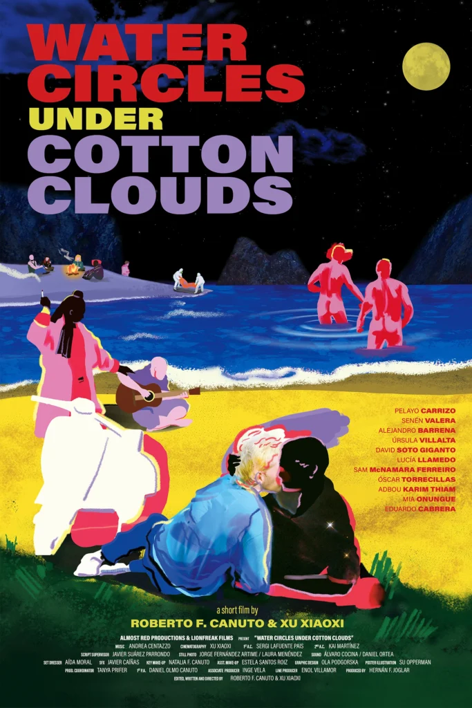 Water Circles Under Cotton Clouds film poster, Spanish LGBTQ+ short film by Roberto F. Canuto and Xu Xiaoxi