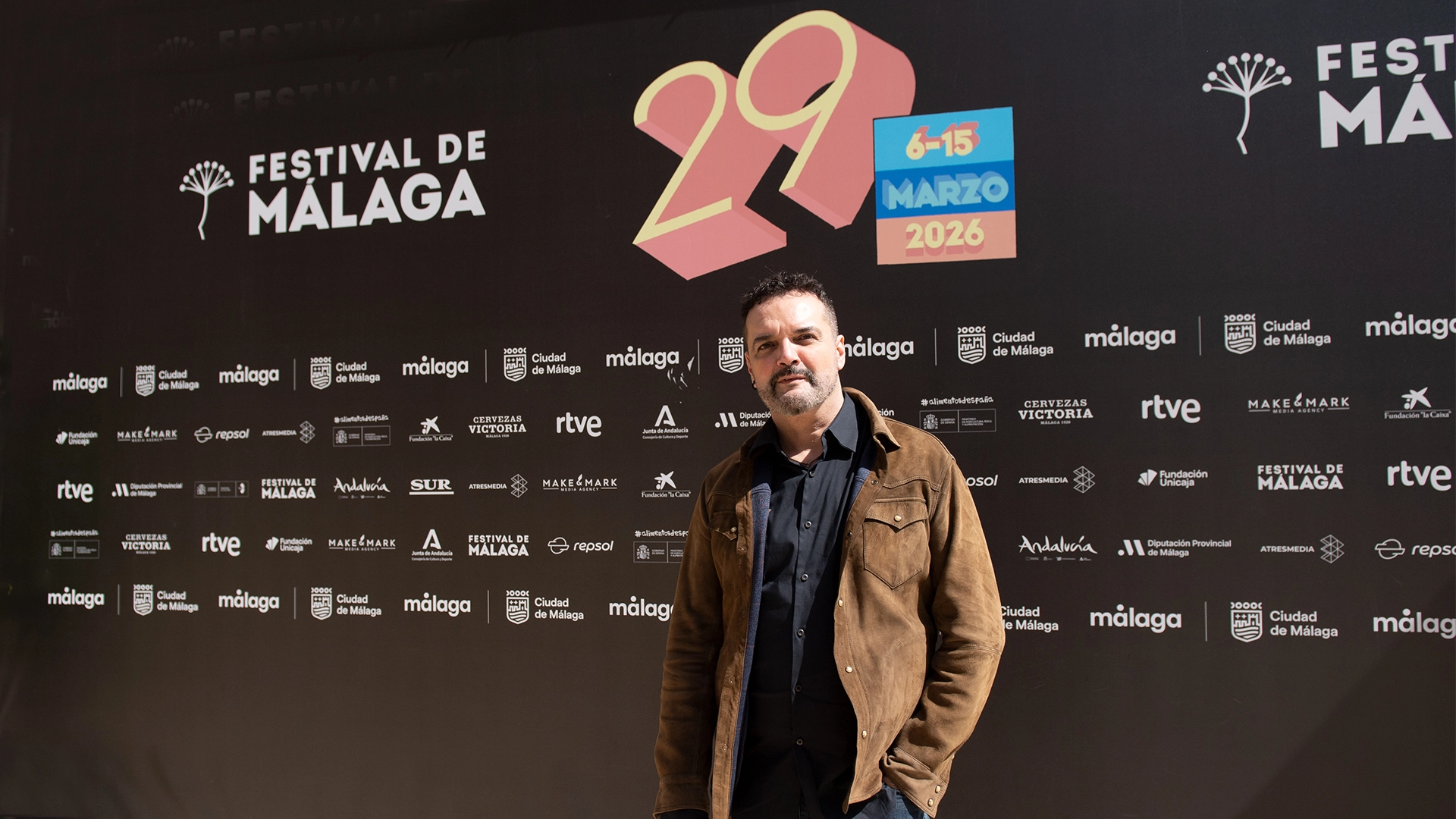 Roberto F. Canuto en el photocall del 29º Festival de Málaga 2026 durante su participación en MAFIZ con Almost Red Productions