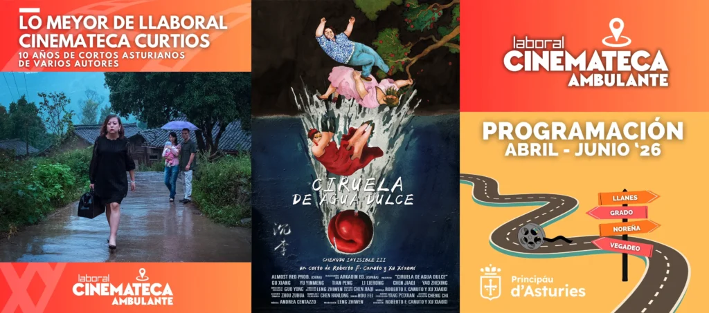 Cartel del programa «Ciruela de agua dulce» en la gira de Laboral Cinemateca en Asturias