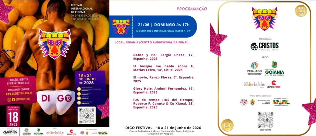 IUS of Time screening at DIGO Festival 2026, International Short Film programme, June 21 in Goiânia, Brazil