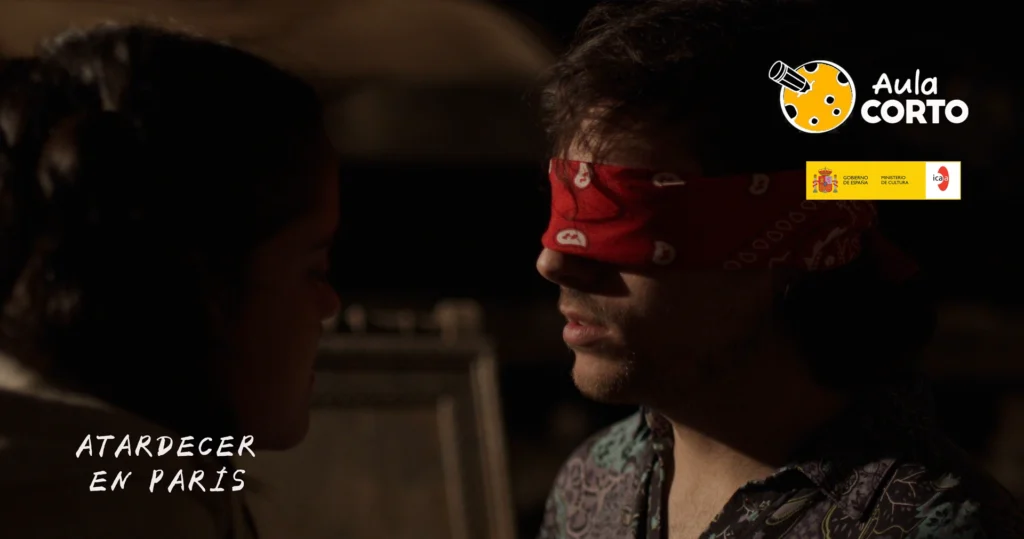 Night scene from Sunset in Paris (Atardecer en París), filmed in an 18th-century attic in Biedes, Asturias — selected by the ICAA for Aula Corto