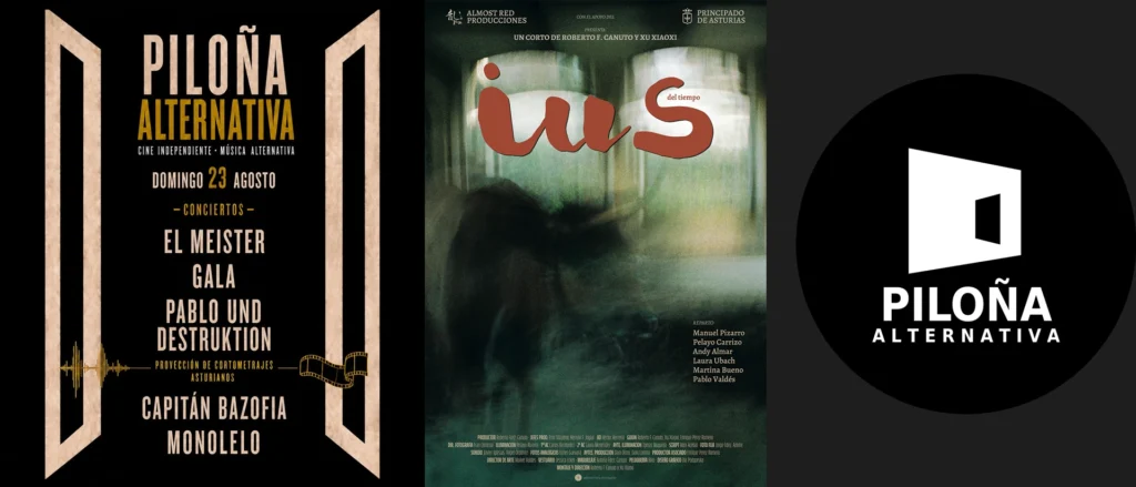 Festival Piloña Alternativa poster featuring the IUS of Time poster, with the cow photograph by Elmer Guevara and design by Ola Podgorska
