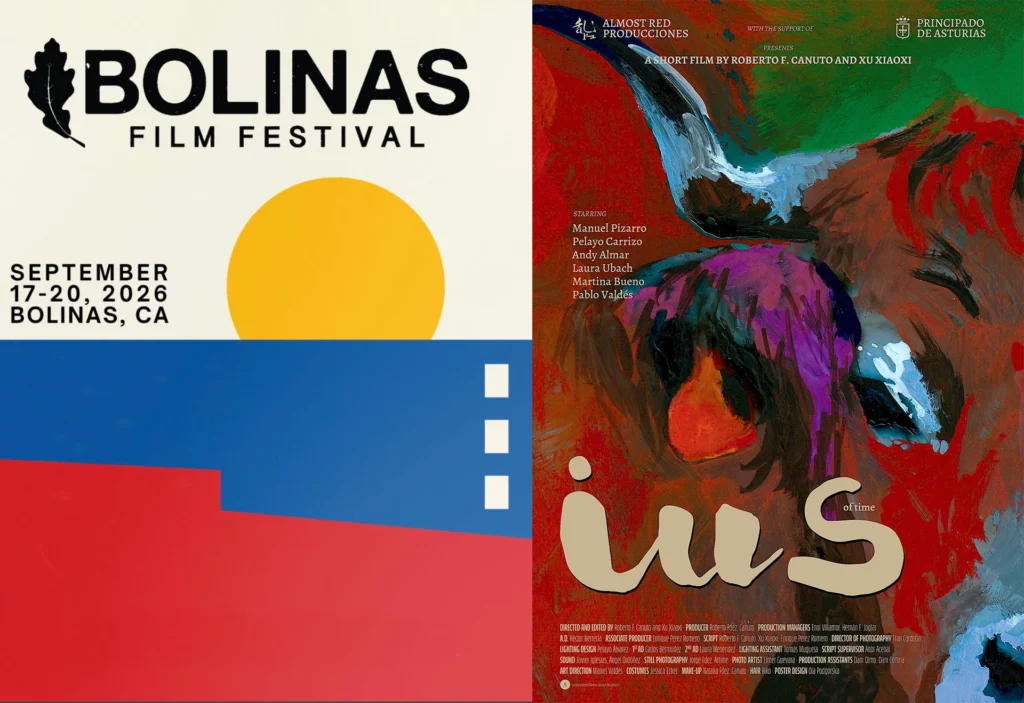 Poster of the 4th Bolinas Film Festival next to the poster of IUS of Time